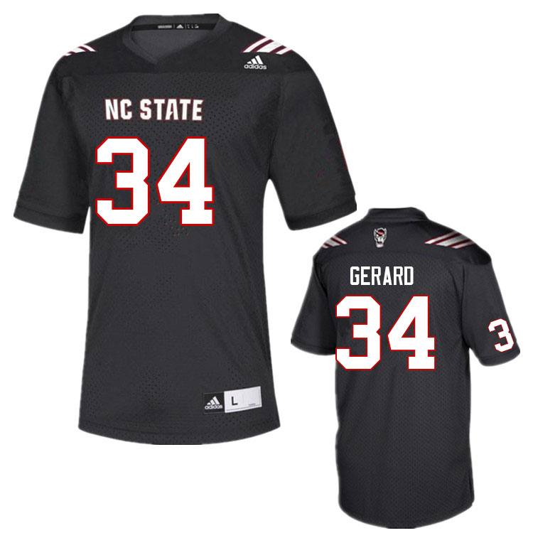 Men #34 Walt Gerard NC State Wolfpack College Football Jerseys Sale-Black